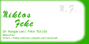 miklos feke business card